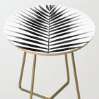 Palm Leaf Watercolor | Black and White Side Table Gallery Image 2