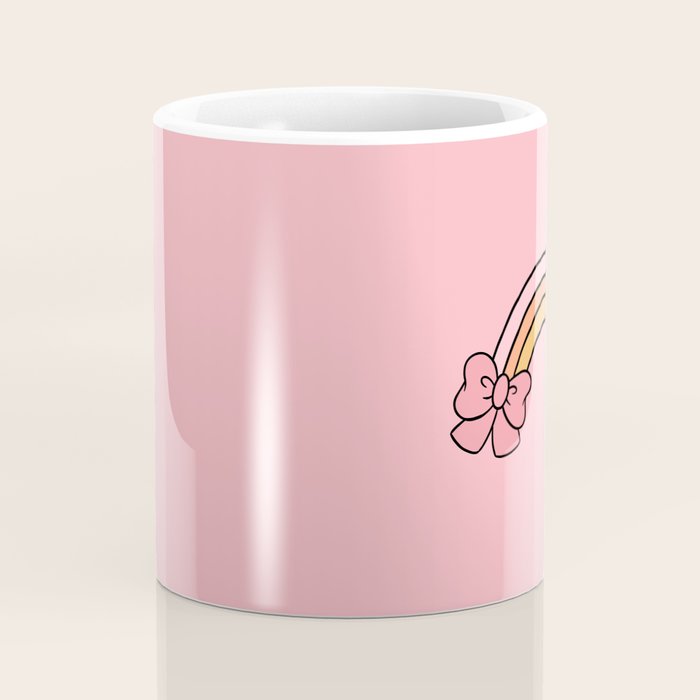 Bow Rainbow in Pink Coffee Mug Gallery Image 4