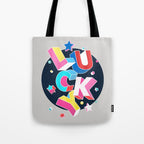 LUCKY Typography Tote Bag Gallery Image 1