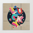 LUCKY Typography Wood Wall Art Gallery Image 1