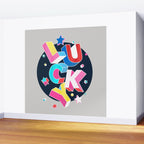 LUCKY Typography Wall Mural Gallery Image 2