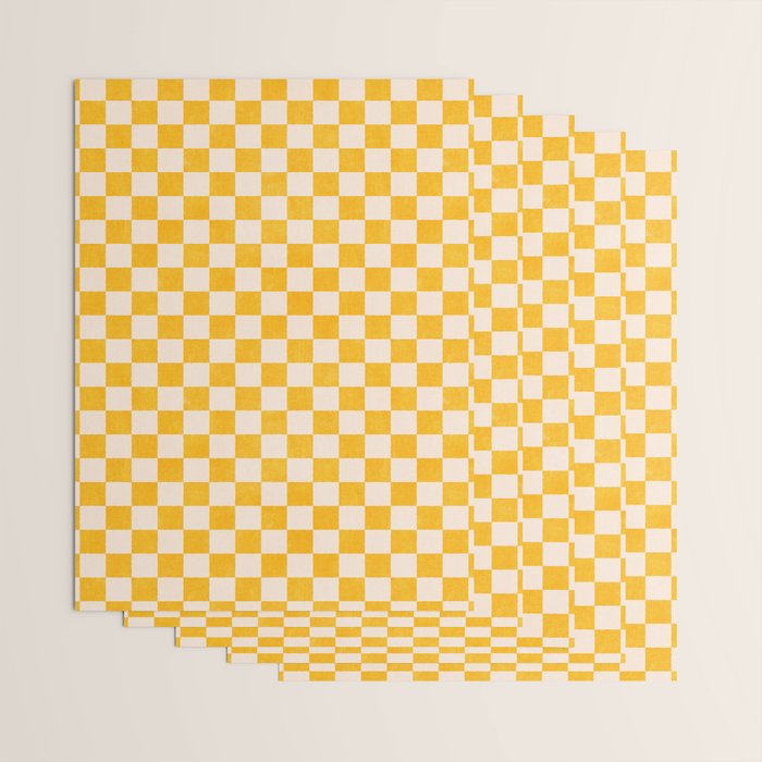 CHECKER - 001 - Goldenrod Wrapping Paper Gallery Image 3