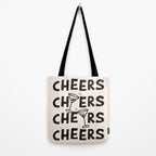 Cheers. Cocktails and Drinks in Black and White Tote Bag Gallery Image 2