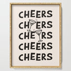 Cheers. Cocktails and Drinks in Black and White Serving Tray Gallery Image 1