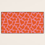 Red love heart shape pattern Desk Mat Gallery Image 3