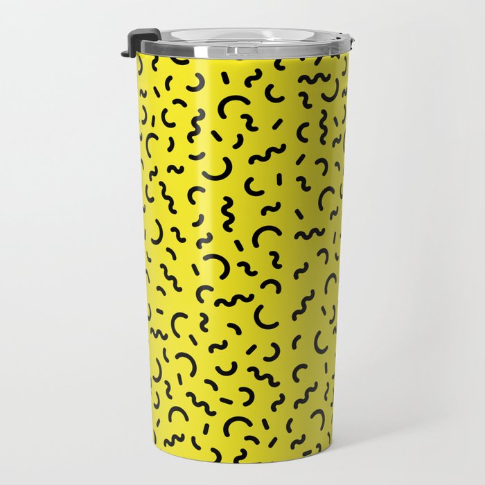 Memphis pattern 51 - 80s / 90s Retro Travel Mug Gallery Image 3
