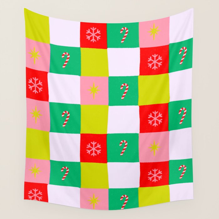 Jolly Checkerboard Wall Tapestry Gallery Image 4