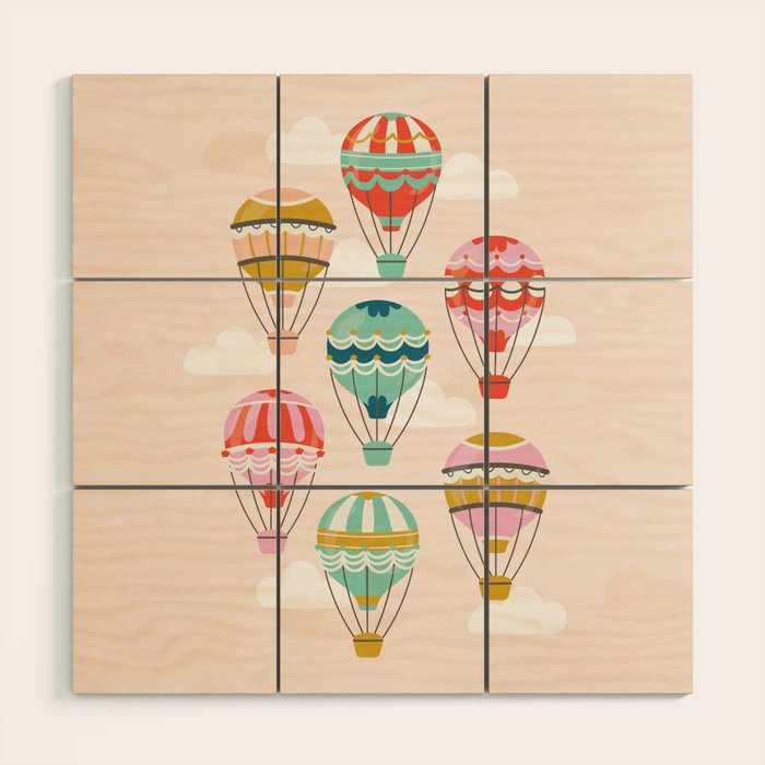 Hot Air Balloons Wood Wall Art Gallery Image 1