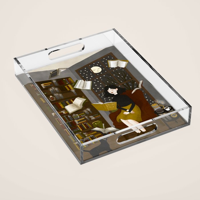 floating books Acrylic Tray Gallery Image 1