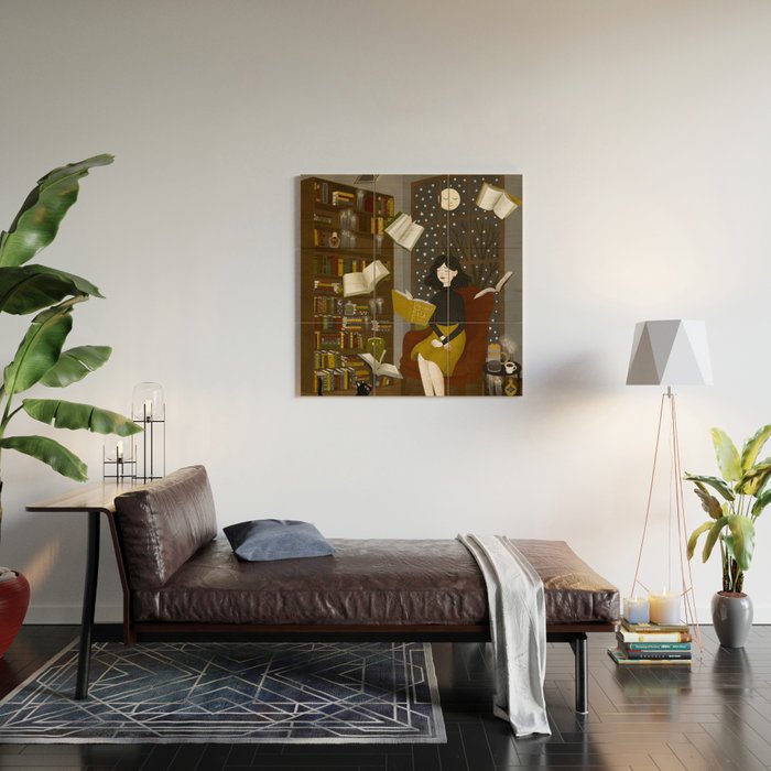 floating books Wood Wall Art Gallery Image 2
