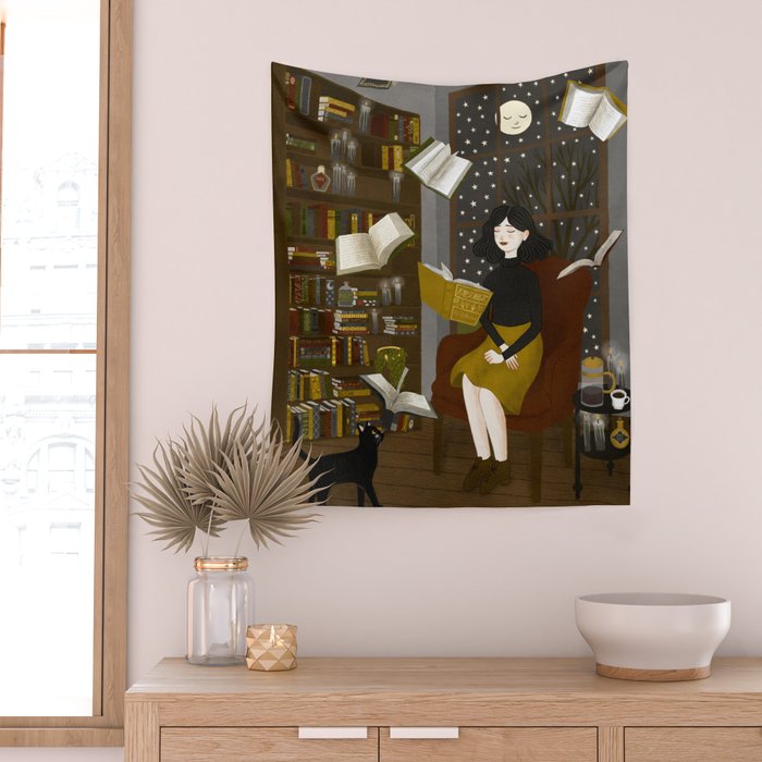 floating books Wall Tapestry Gallery Image 2