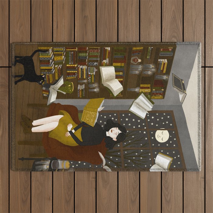 floating books Outdoor Rug Gallery Image 1