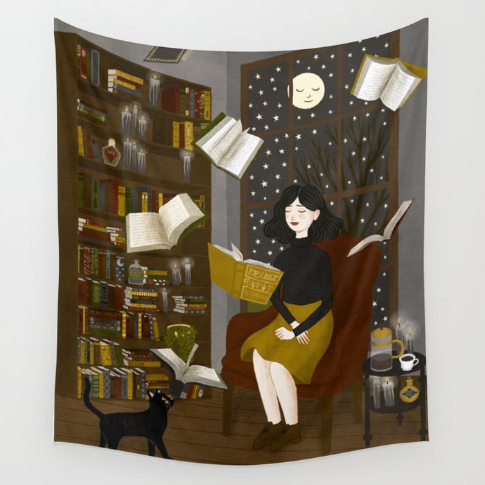 floating books Wall Tapestry Gallery Image 4