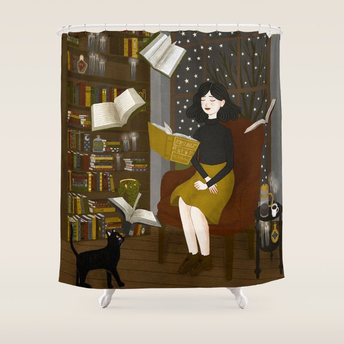 floating books Shower Curtain Gallery Image 1