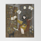 floating books Throw Blanket Gallery Image 2