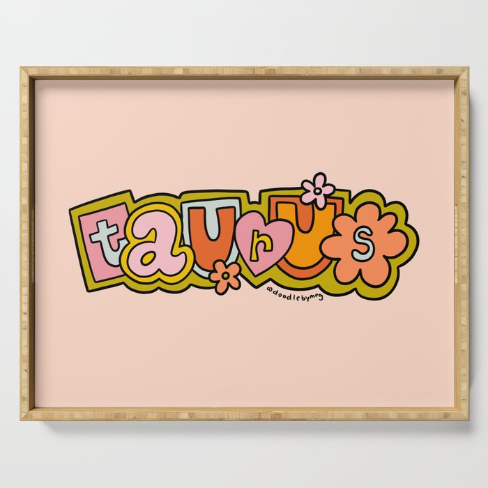 Taurus Doodle Letters Serving Tray Gallery Image 1