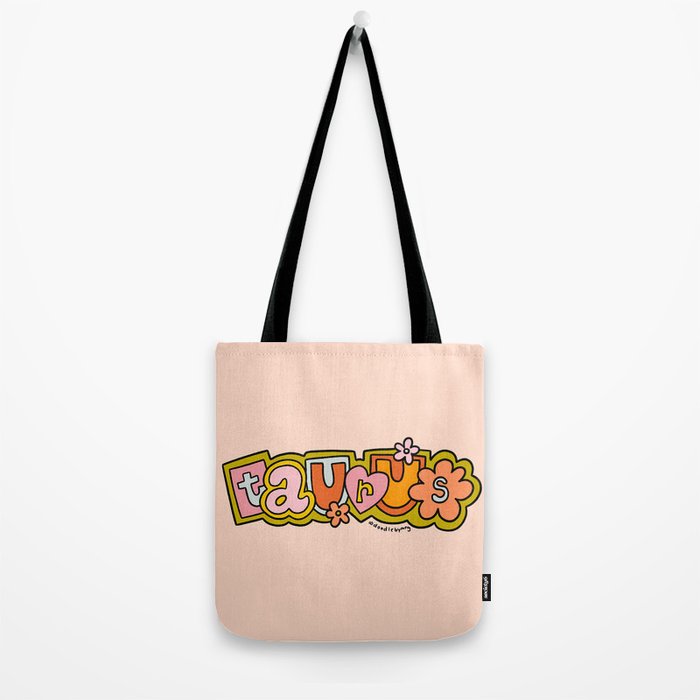 Taurus Doodle Letters Tote Bag Gallery Image 2