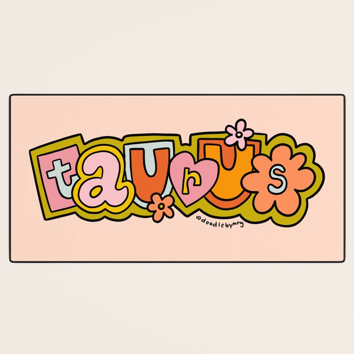 Taurus Doodle Letters Desk Mat Gallery Image 3