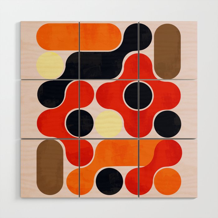 Mid-century geometry no4 Wood Wall Art Gallery Image 1