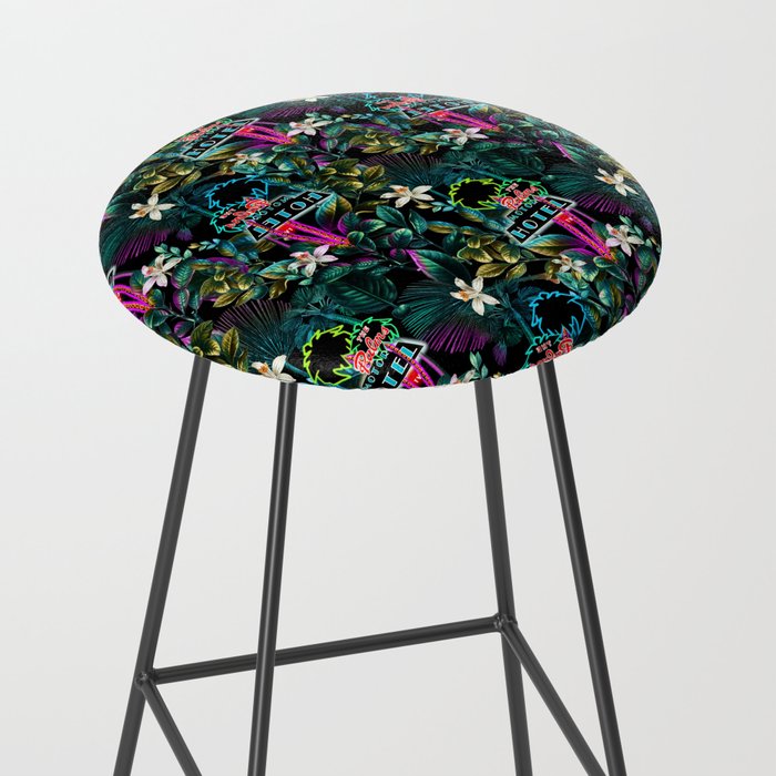Neon Leaf Pattern Stool Gallery Image 2