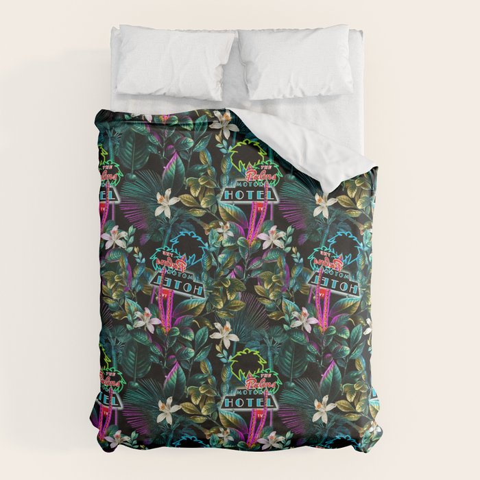 Neon Leaf Pattern Duvet Cover Gallery Image 6