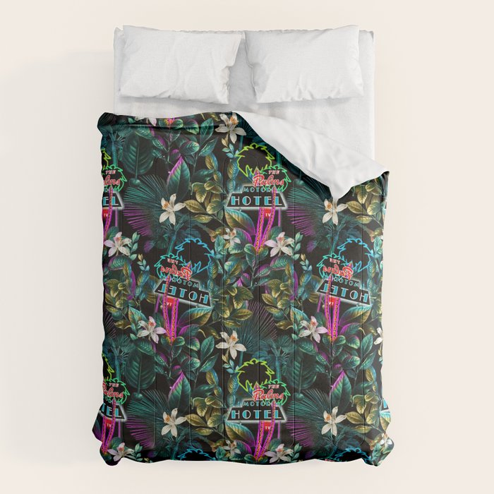 Neon Leaf Pattern Comforter Gallery Image 1
