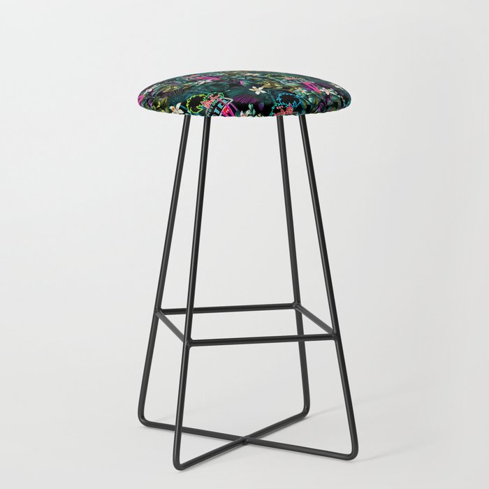 Neon Leaf Pattern Stool Gallery Image 1