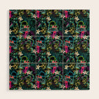 Neon Leaf Pattern Wood Wall Art Gallery Image 1