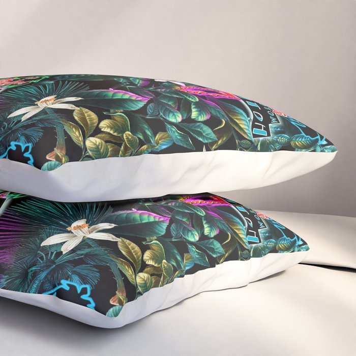 Neon Leaf Pattern Pillow Sham Gallery Image 3