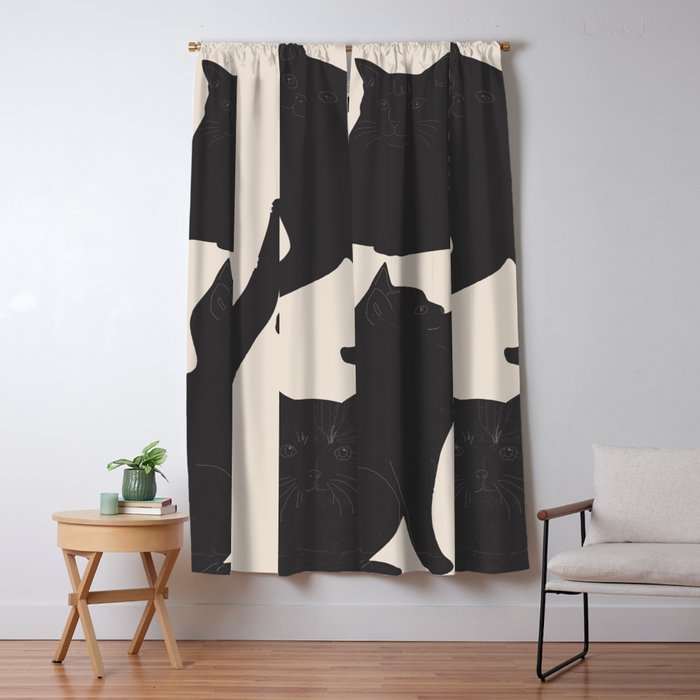 The Abstract Black Cats Window Curtain Gallery Image 5