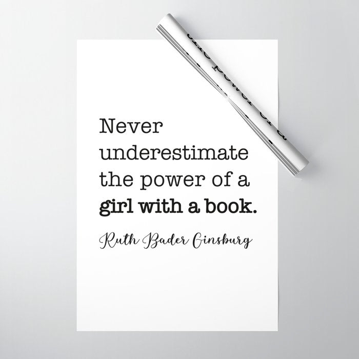 Never underestimate the power of a girl with a book. Wrapping Paper Gallery Image 1