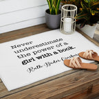 Never underestimate the power of a girl with a book. Outdoor Rug Gallery Image 2