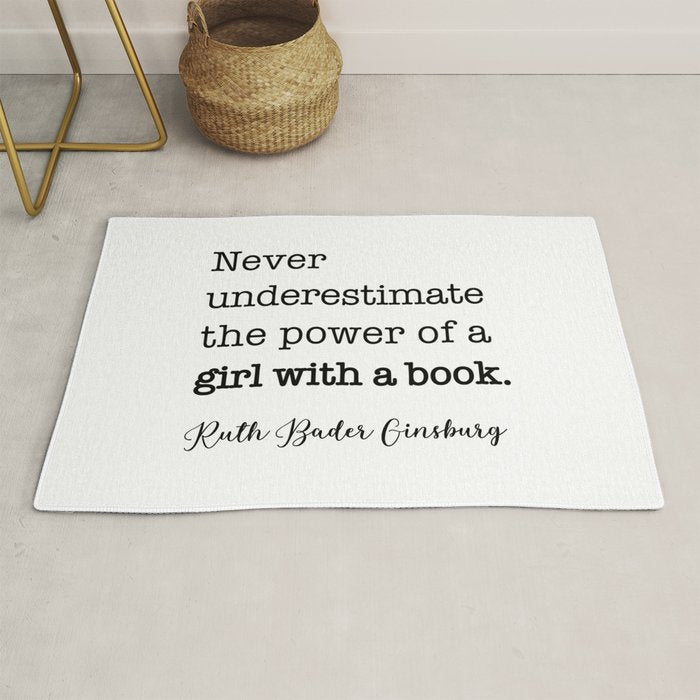 Never underestimate the power of a girl with a book. Rug Gallery Image 1