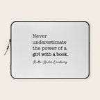Never underestimate the power of a girl with a book. Laptop Sleeve Gallery Image 1