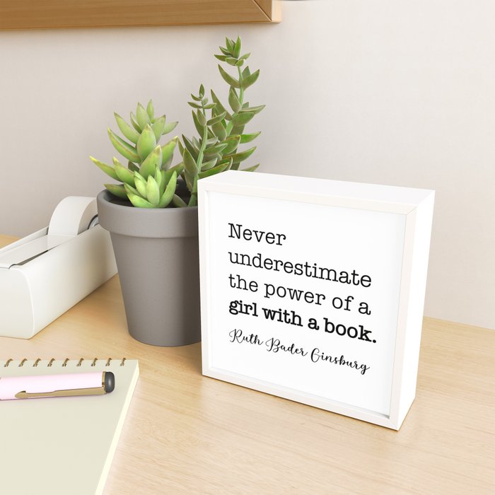 Never underestimate the power of a girl with a book. Mini Art Print Gallery Image 2