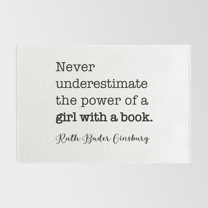 Never underestimate the power of a girl with a book. Rug Gallery Image 2