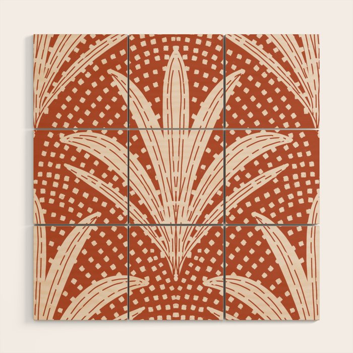 Boho Rustic Palm Radiance Terracotta Wood Wall Art Gallery Image 1