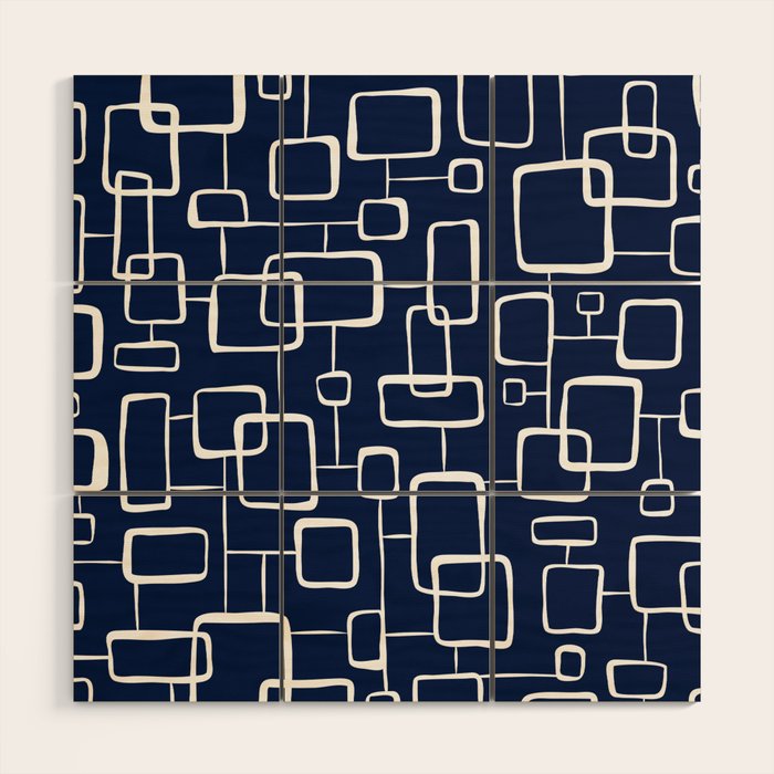 On The Quad - Navy Blue Wood Wall Art Gallery Image 1