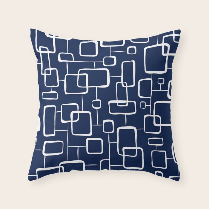 On The Quad - Navy Blue Throw Pillow Gallery Image 6