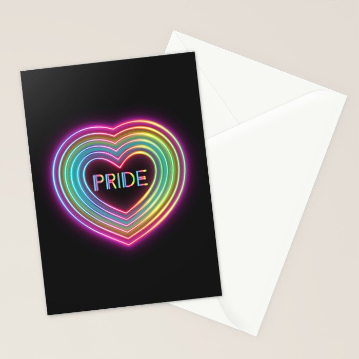 Neon Pride Heart Stationery Card Gallery Image 2
