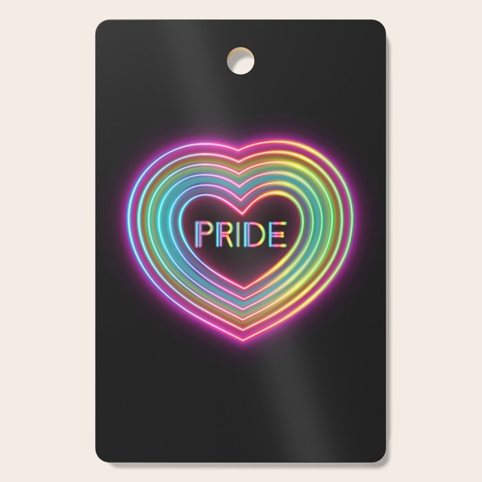 Neon Pride Heart Cutting Board Gallery Image 1