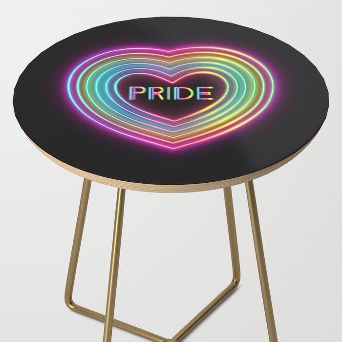 Neon Pride Heart Side Table Gallery Image 2