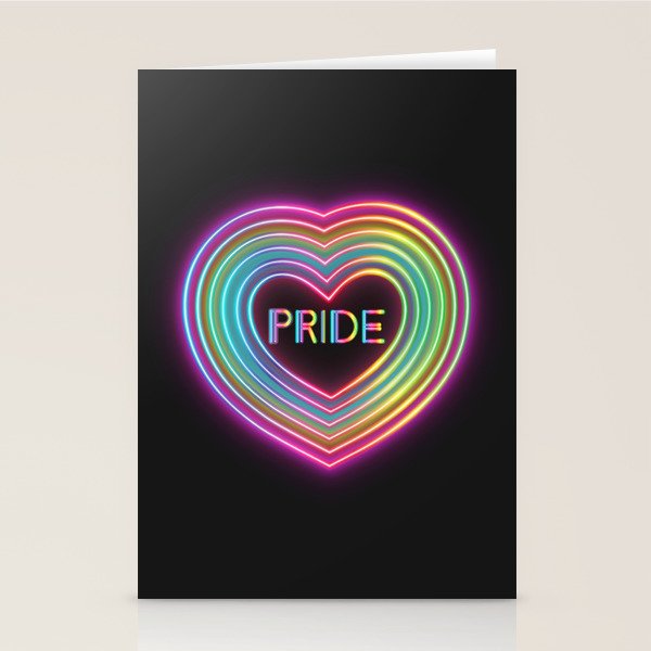 Neon Pride Heart Stationery Card Gallery Image 2