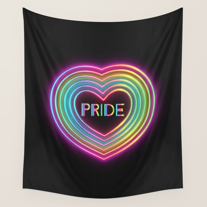 Neon Pride Heart Wall Tapestry Gallery Image 4