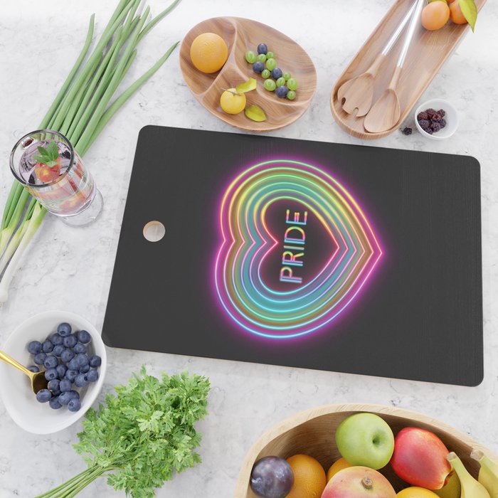 Neon Pride Heart Cutting Board Gallery Image 2