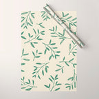 Leaf Pattern Watercolor - Green Wrapping Paper Gallery Image 1