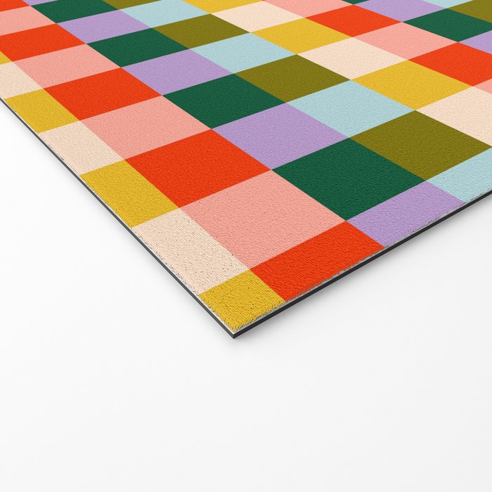 Checkered Rainbow Retro Vibe  Welcome Mat Gallery Image 2