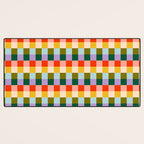 Checkered Rainbow Retro Vibe  Desk Mat Gallery Image 3
