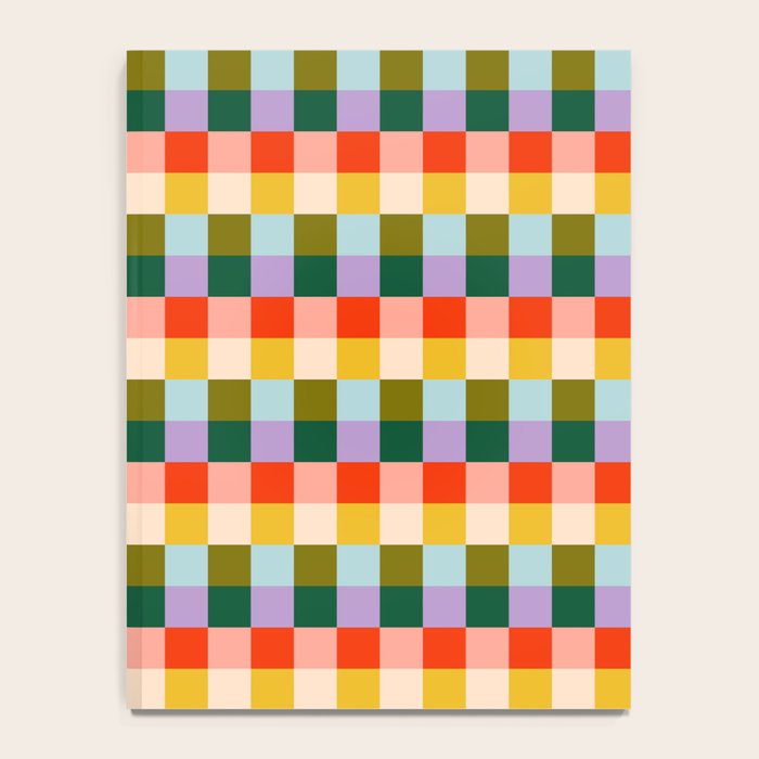 Checkered Rainbow Retro Vibe  Notebook Gallery Image 4
