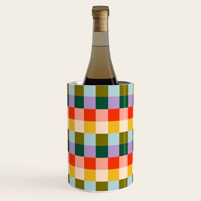 Checkered Rainbow Retro Vibe  Wine Chiller Gallery Image 2